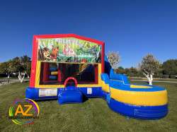 Happy Birthday 7n1 Slide Bounce House Combo