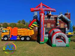 Construction Double Slide Bounce House Combo