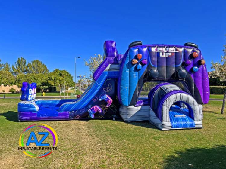 Gamer Double Water Slide Bounce House Combo