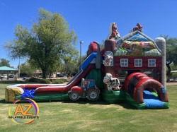 Farm Double Water Slide Bounce House Combo