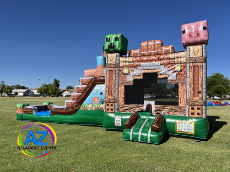 Pixel Adventure Double Slide Bounce House Combo